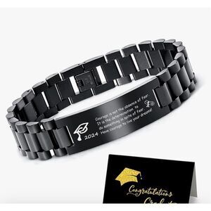 Mealguet Mens Engraved 2024 Graduate Bracelet Gift